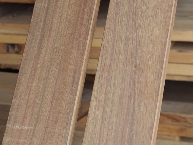 close up of two boards 1x6 ipe decking 