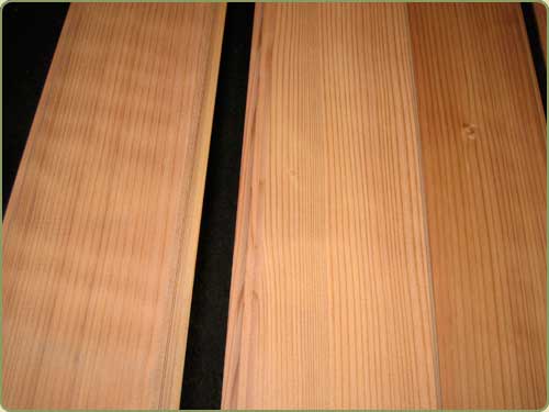 DETAILED IMAGE OF CLEAR ALL HEART VERTICAL GRAIN CALIFORNIA REDWOOD