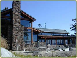 exterior image showing post and beams exposed