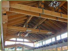 another detail of the post and beam roof