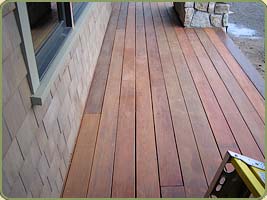 a porch with ipe decking