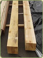 Clear surfaced four sides port orford cedar beams