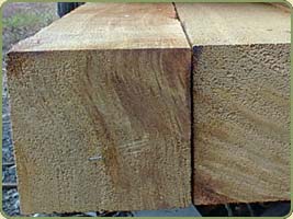 Clear surfaced four sides red cedar beams