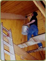 Mr Childers restoring his cabin