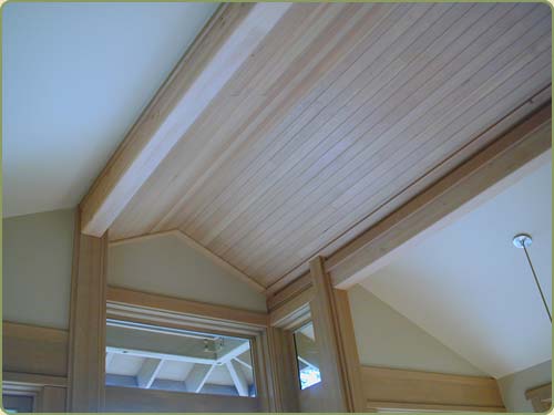 picture of clear vertical grain hemlock ceiling