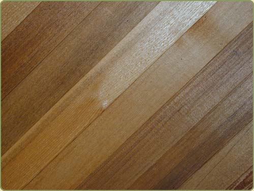 detail of clear grain T and G red cedar