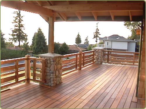 the bradshaw home features a western red cedar deck.