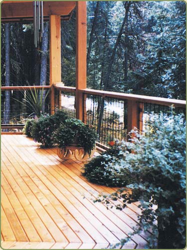 western red cedar deck.