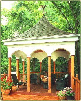 image of a redwood gazebo