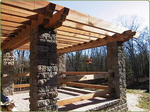 image of western red cedar pergola and patio built by customer don smith.