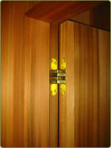 detail of a door and western red cedar trim
