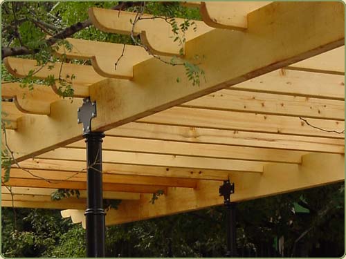 yellow cedar beams used in a NY park