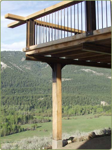 recycled douglas fir timbers and steel in this Potter Design Home