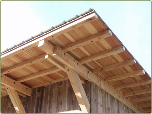 image of douglas fir soffits and beams