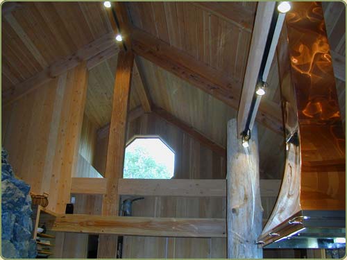 the robyn home in the san juan islands dispays fir beams