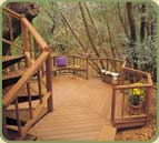 deck rails in redwood