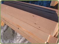 image of a unit of reclaimed lumber waiting to be milled into new products