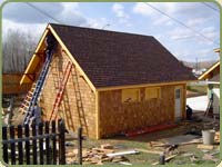detail of red cedar shingles.