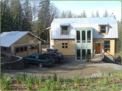 this home has a pattern 105 drop siding in yellow cedar