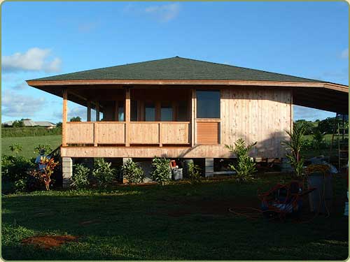 port orford cedar tongue and groove siding in a kauai, HI home.