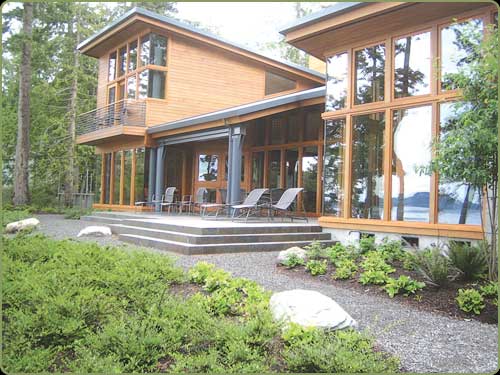 dan lowe project image: enrty way and western red cedar bevel siding