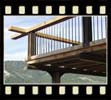 metal, fir and red cedar beams make up this deck
