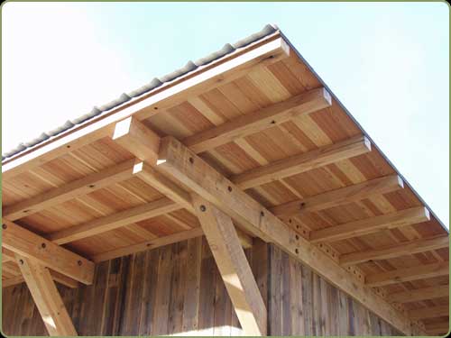 Large view of fir soffit
