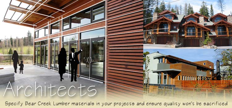 architeccts can speciffy bear creek lumber products