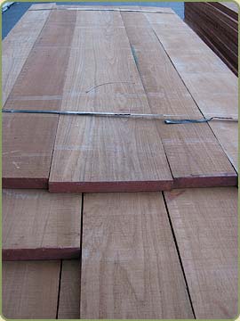 Rough Cut mahogany slabs waiting to be shipped