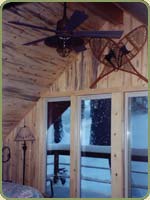 blue stained pine wall
