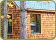a house with western red cedar shakes siding