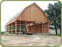 a barn built with bear creek lumber products
